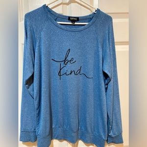 Buffalo David Bitton BE KIND Denim Blue Color Long Sleeve Top Sz S/M